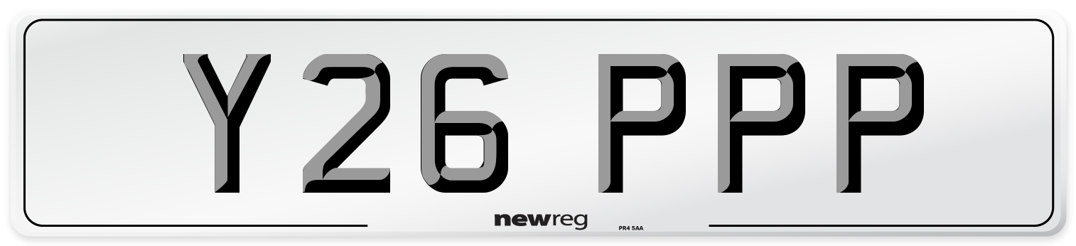 Y26 PPP Number Plate from New Reg